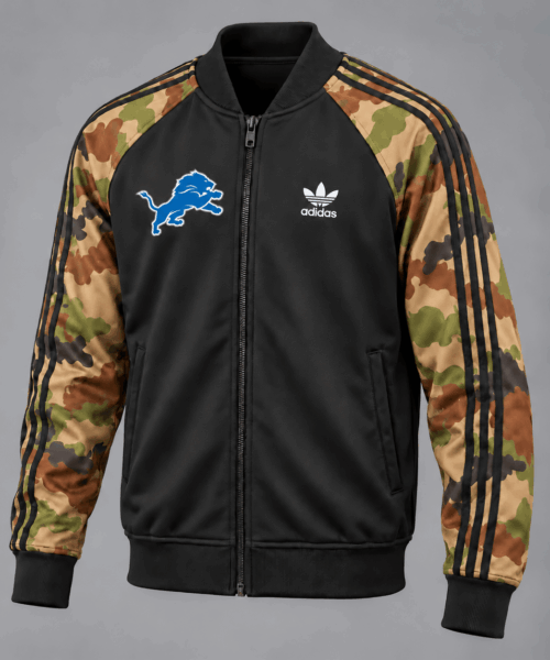 Detroit Lions NFL Army Camo Baseball Jacket