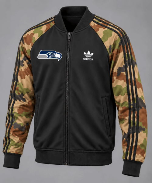 Seattle Seahawks NFL Army Camo Baseball Jacket