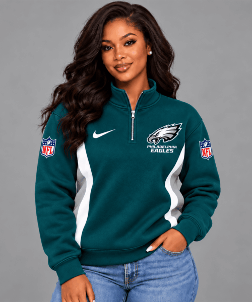 Philadelphia Eagles NFL Game Day Spirit Quarter-Zip Sweatshirt