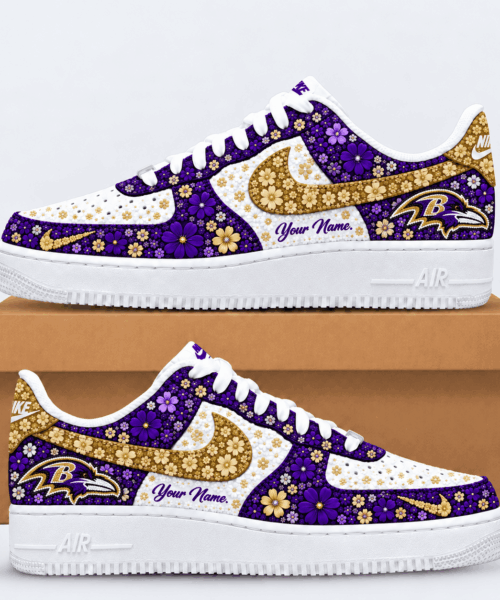 Baltimore Ravens NFL Floral Heritage Custom Name Af1