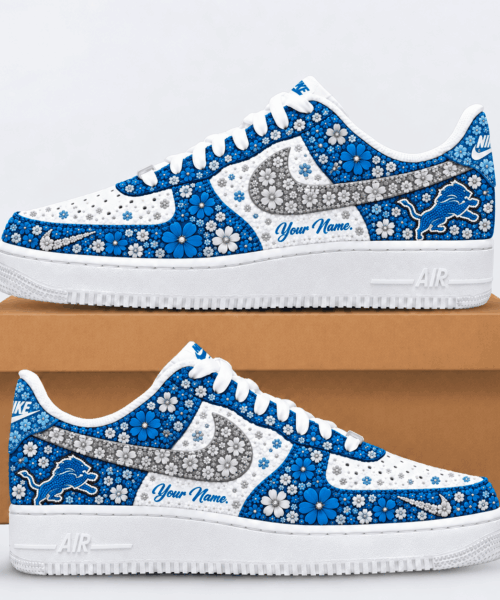 Detroit Lions NFL Floral Heritage Custom Name Af1