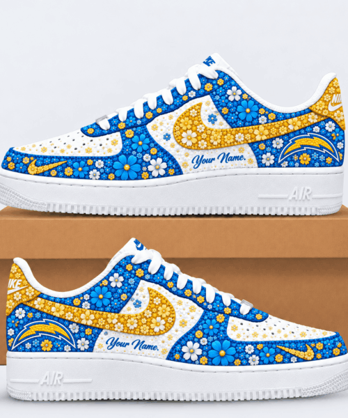 Los Angeles Chargers NFL Floral Heritage Custom Name Af1