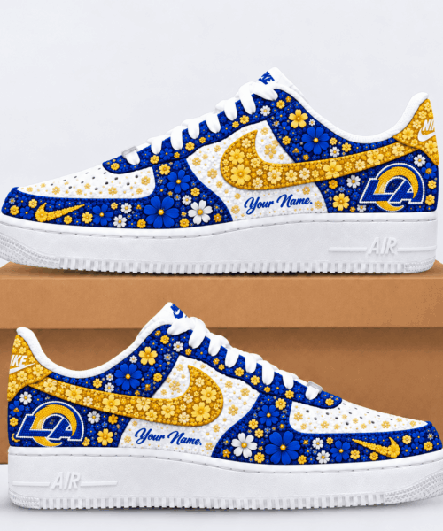 Los Angeles Rams NFL Floral Heritage Custom Name Af1