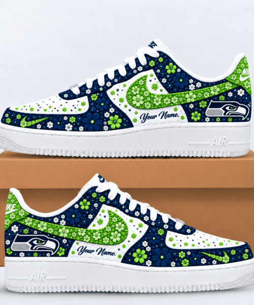 Seattle Seahawks NFL Floral Heritage Custom Name Af1