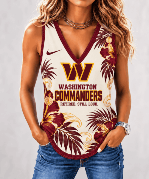 Washington Commanders NFL Retired But Still Loud Tropical Floral Sleeveless Top Shirt