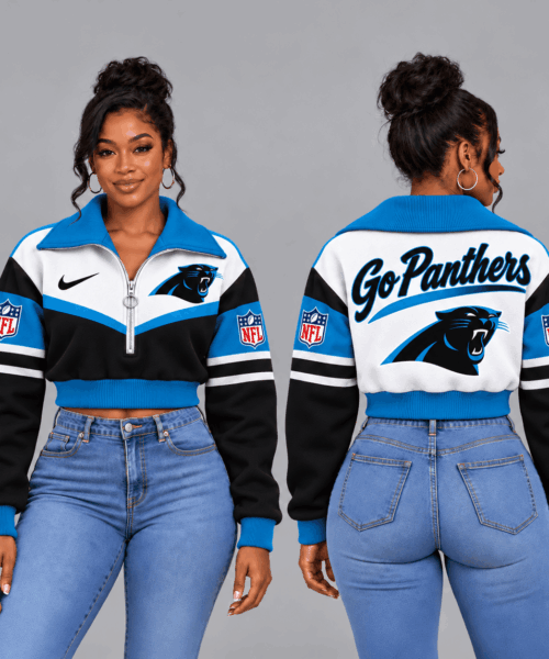 Carolina Panthers NFL Forever Loyal Game Day Cropped Quarter-Zip Sweatshirt