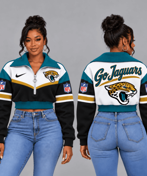 Jacksonville Jaguars NFL Forever Loyal Game Day Cropped Quarter-Zip Sweatshirt