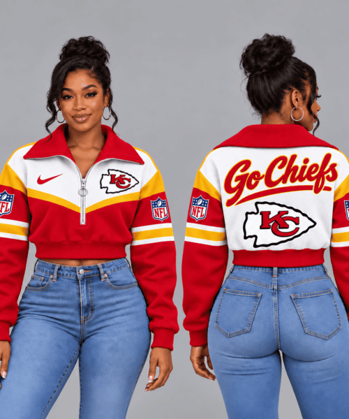 Kansas City Chiefs NFL Forever Loyal Game Day Cropped Quarter-Zip Sweatshirt
