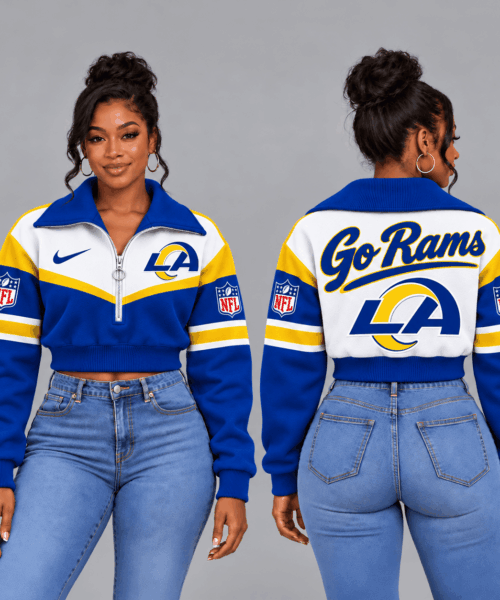 Los Angeles Rams NFL Forever Loyal Game Day Cropped Quarter-Zip Sweatshirt