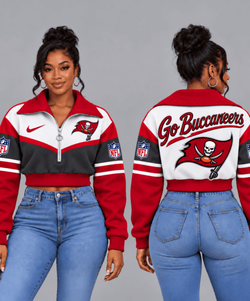 Tampa Bay Buccaneers NFL Forever Loyal Game Day Cropped Quarter-Zip Sweatshirt