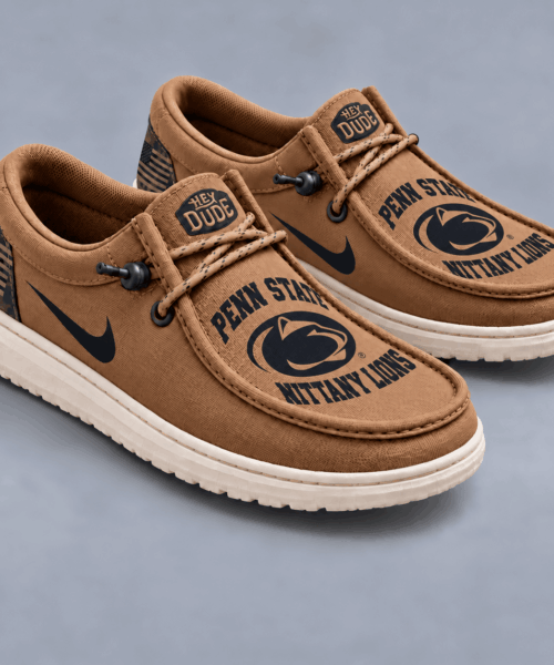 Penn State Nittany Lions NCAA Vintage Military Brown Loafer Shoes