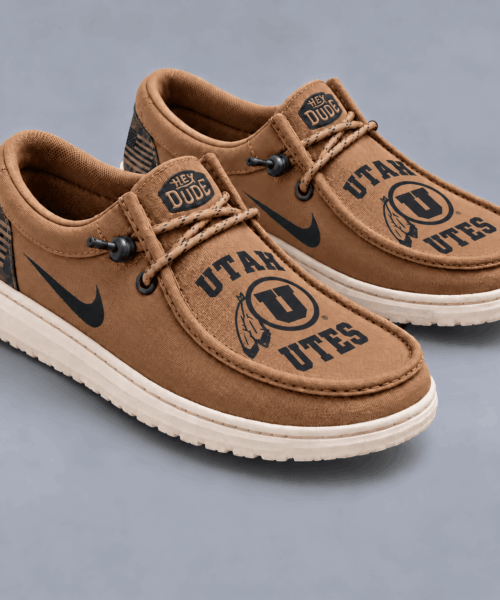 Utah Utes NCAA Vintage Military Brown Loafer Shoes
