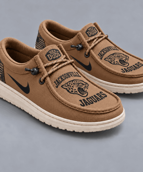 Jacksonville Jaguars NFL Vintage Military Brown Loafer Shoes