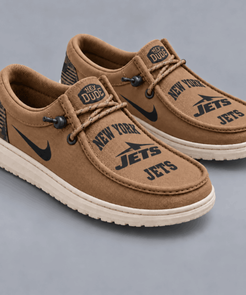 New York Jets NFL Vintage Military Brown Loafer Shoes