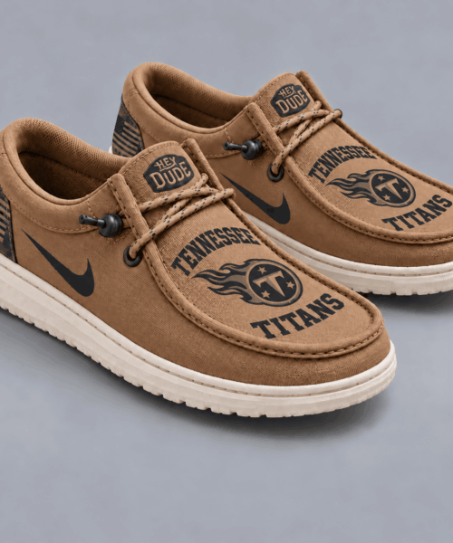 Tennessee Titans NFL Vintage Military Brown Loafer Shoes