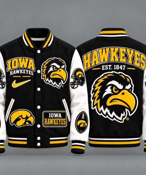 Iowa Hawkeyes NCAA Vintage Football Varsity Letterman Jacket Baseball Jacket