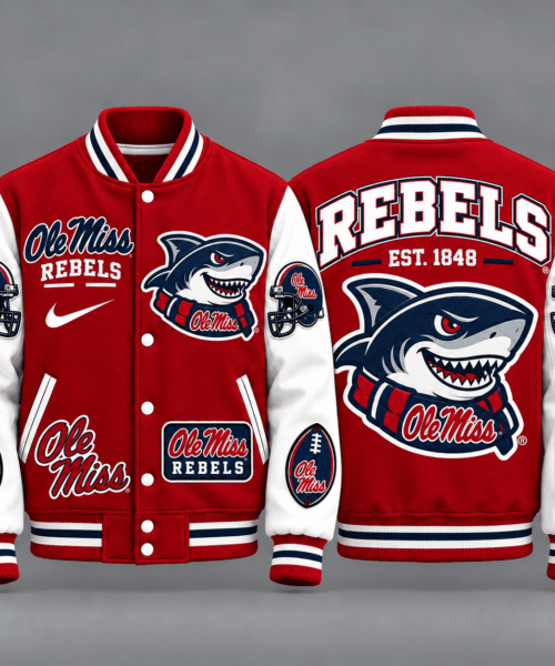Ole Miss Rebels NCAA Vintage Football Varsity Letterman Jacket Baseball Jacket