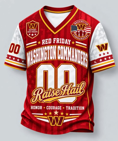 Washington Commanders NFL Red Friday Support Our Troops V-Neck Jersey