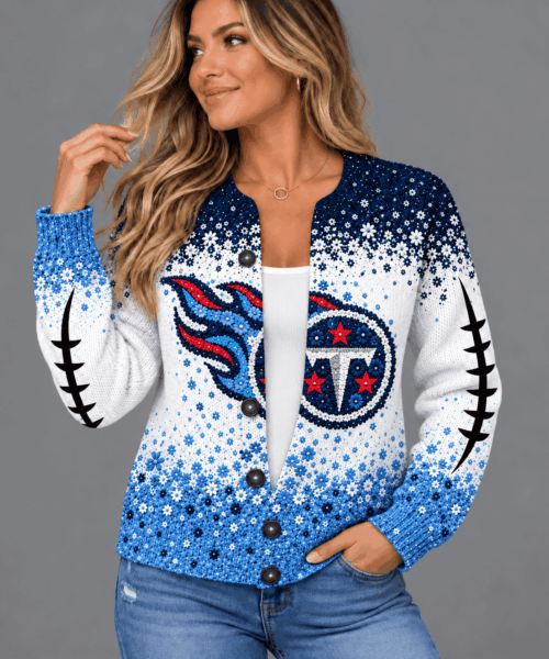 Tennessee Titans NFL Floral Football Fan Cardigan