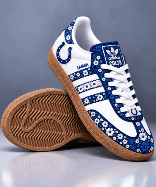 Indianapolis Colts NFL Floral Football Fan Game Day Edition Samba Shoes