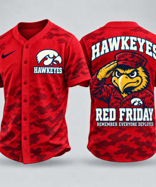 Iowa Hawkeyes NCAA Red Friday Waffle Jersey