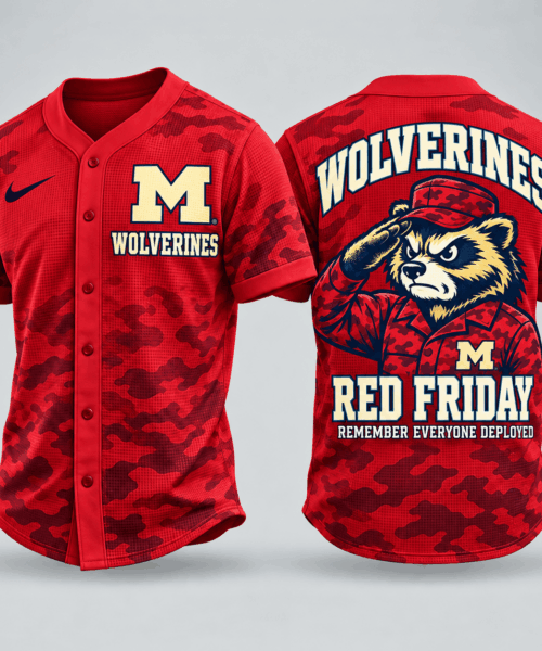 Michigan Wolverines NCAA Red Friday Waffle Jersey