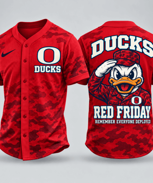 Oregon Ducks NCAA Red Friday Waffle Jersey