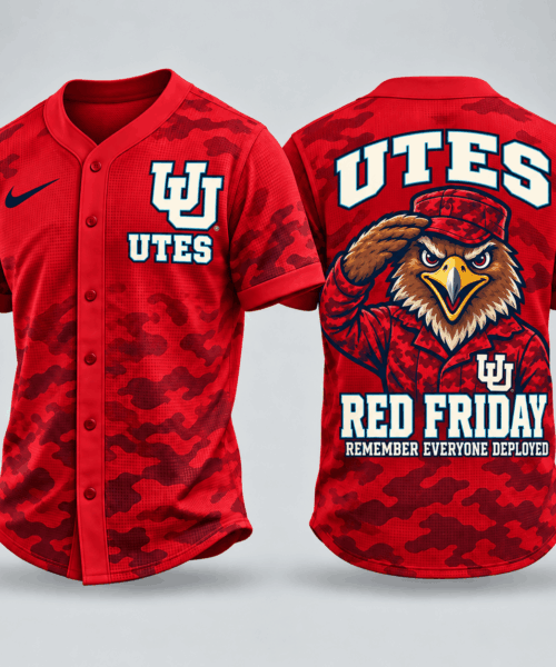 Utah Utes NCAA Red Friday Waffle Jersey