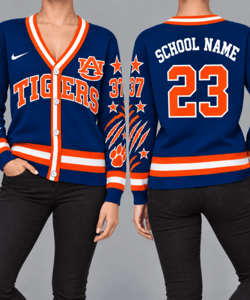Auburn Tigers NCAA Retro Star Sleeve Cardigan
