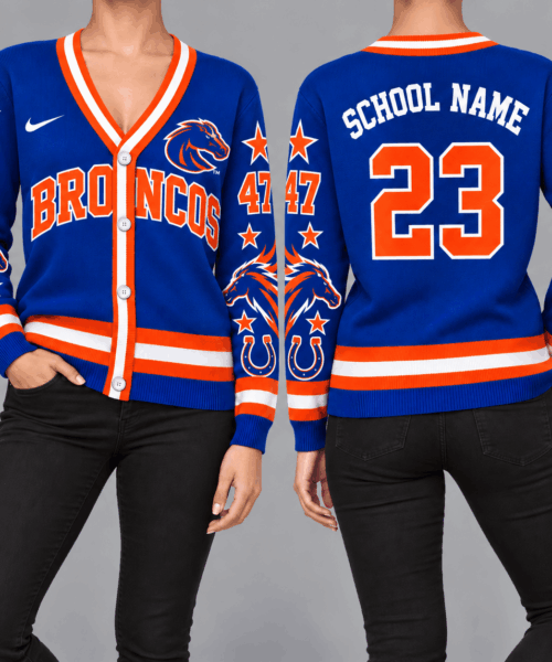 Boise State Broncos NCAA Retro Star Sleeve Cardigan