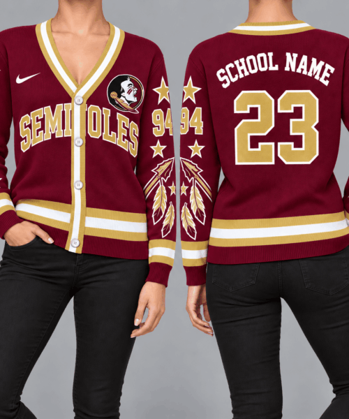 Florida State Seminoles NCAA Retro Star Sleeve Cardigan