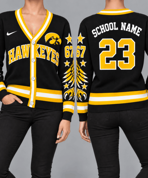 Iowa Hawkeyes NCAA Retro Star Sleeve Cardigan