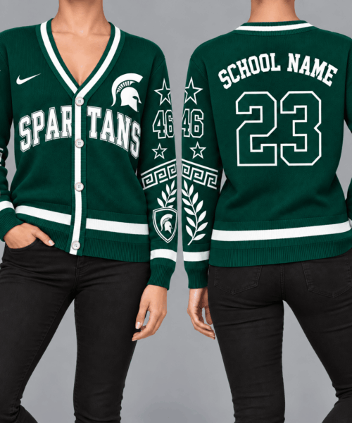 Michigan State Spartans NCAA Retro Star Sleeve Cardigan