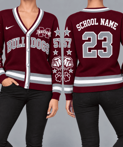 Mississippi State Bulldogs NCAA Retro Star Sleeve Cardigan