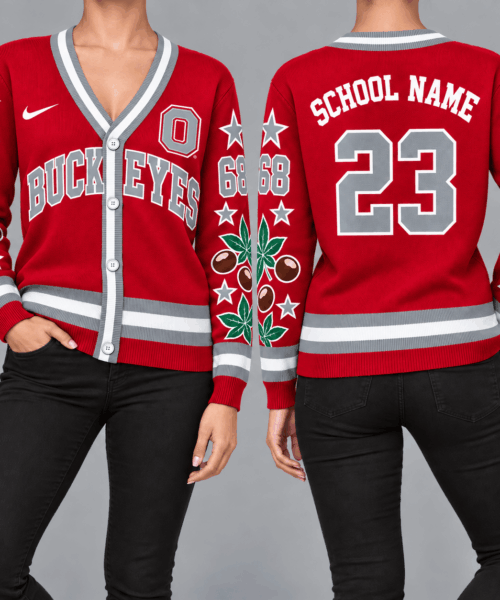 Ohio State Buckeyes NCAA Retro Star Sleeve Cardigan