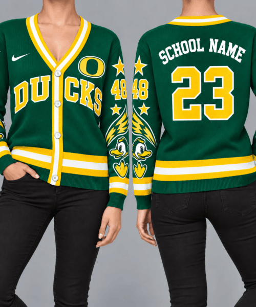 Oregon Ducks NCAA Retro Star Sleeve Cardigan