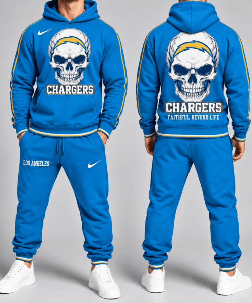 Los Angeles Chargers NFL Skull Legacy Tracksuit Set