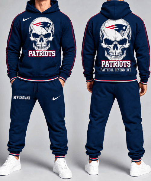 New England Patriots NFL Skull Legacy Tracksuit Set