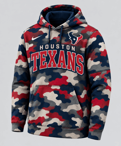 Houston Texans NFL Vintage Camo Team Spirit Hoodie