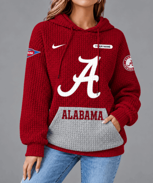 Alabama Crimson Tide NCAA Personalized Team Spirit Unisex Waffle Hoodie