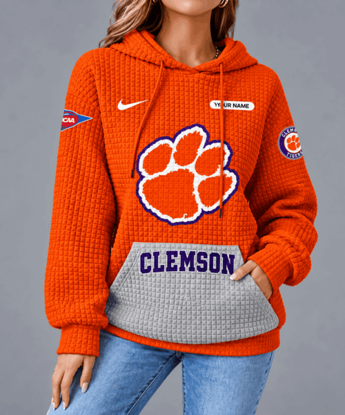 Clemson Tigers NCAA Personalized Team Spirit Unisex Waffle Hoodie