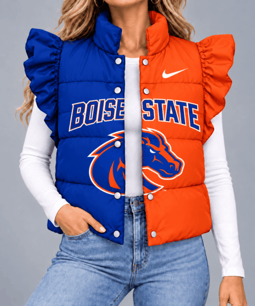 Boise State Broncos NCAA Split Color Sleeve Quilted Puffer Vest