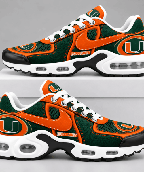 Miami Hurricanes NCAA Retro Athletic Design Air Max Shoes