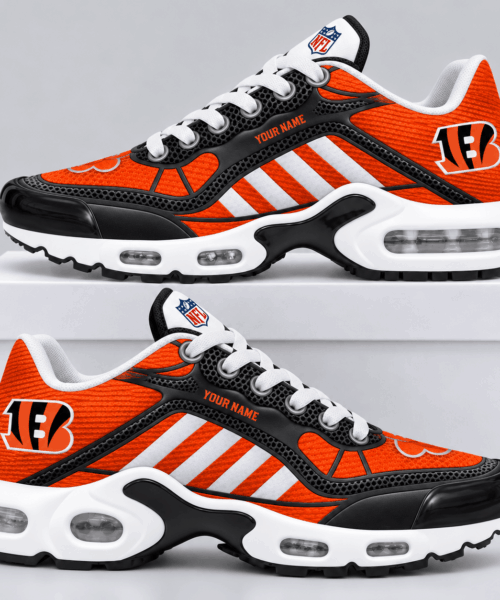 Cincinnati Bengals NFL Personalized Diagonal Stripe Air Max Shoes