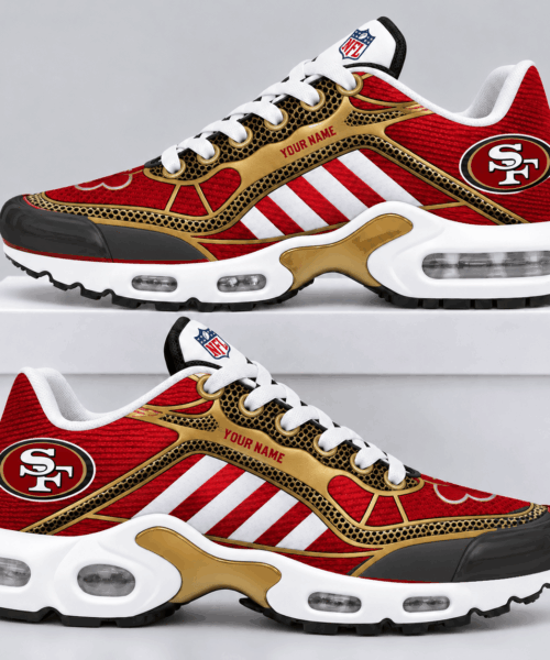 San Francisco 49Ers NFL Personalized Diagonal Stripe Air Max Shoes