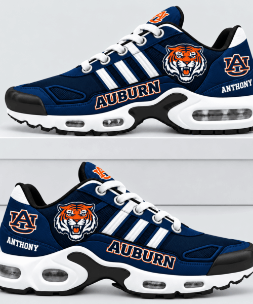 Auburn Tigers NCAA Personalized Triple Stripe Air Max Shoes