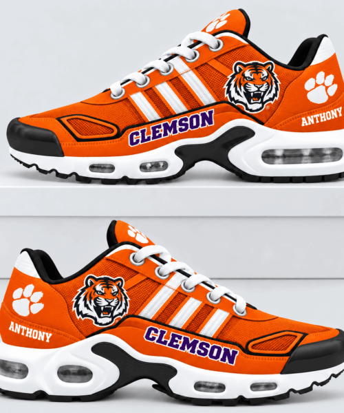 Clemson Tigers NCAA Personalized Triple Stripe Air Max Shoes