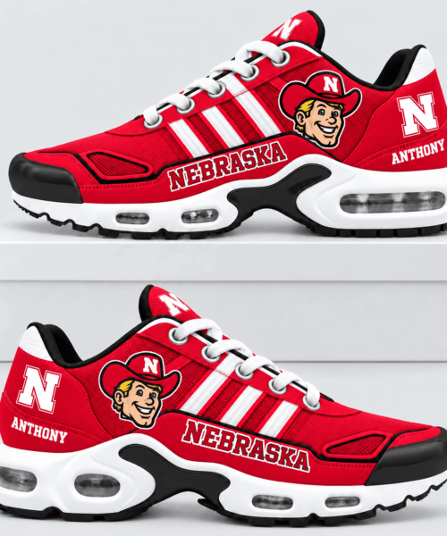 Nebraska Cornhuskers NCAA Personalized Triple Stripe Air Max Shoes