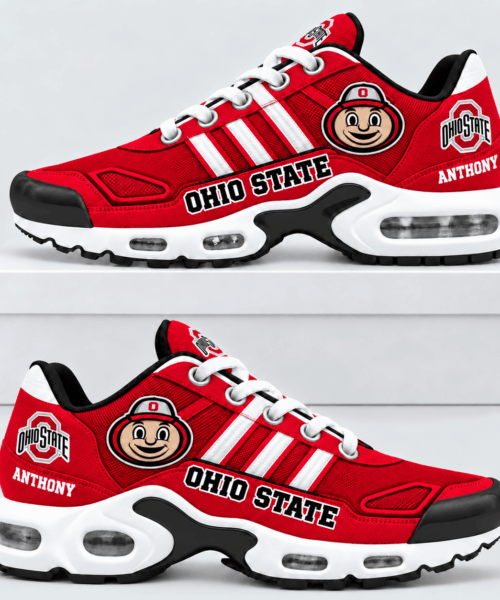 Ohio State Buckeyes NCAA Personalized Triple Stripe Air Max Shoes