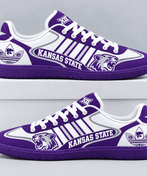 Kansas State Wildcats NCAA Retro Triple Stripe Samba Shoes